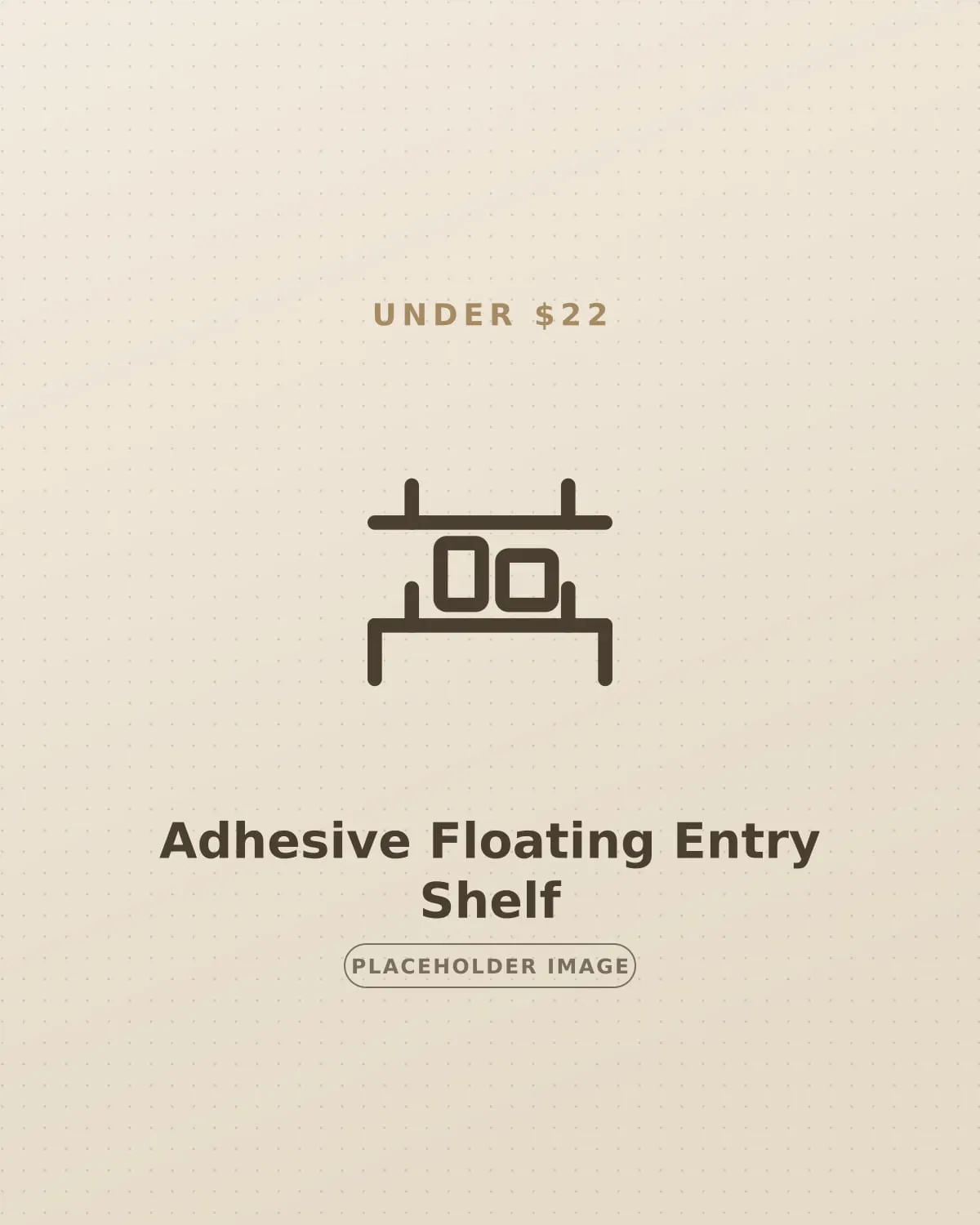 Adhesive floating shelf mounted by an apartment door holding keys and a small plant