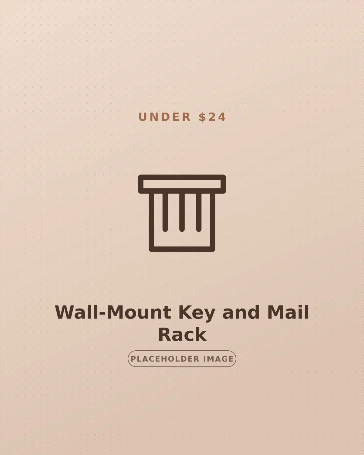 Handmade wall-mounted key and mail rack hanging by a rental apartment door