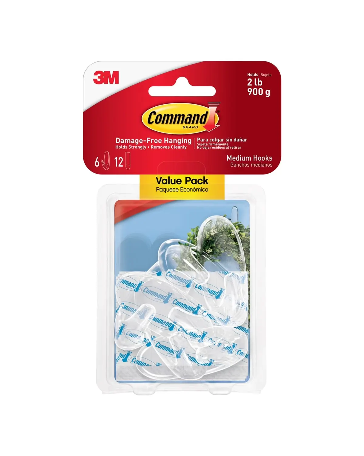 Clear Command damage-free adhesive wall hooks pack