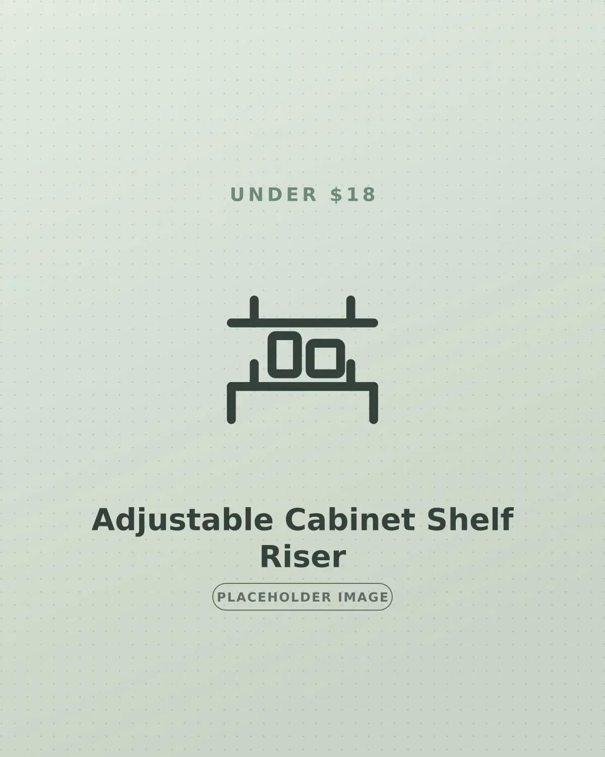 Adjustable shelf riser doubling storage inside a rental kitchen cabinet