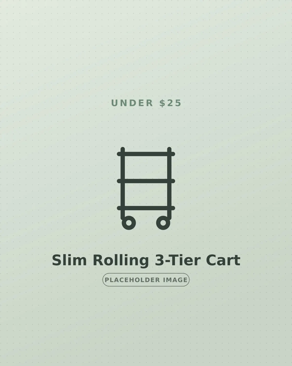 Slim three-tier rolling cart fitting in the narrow gap beside a fridge in a small apartment