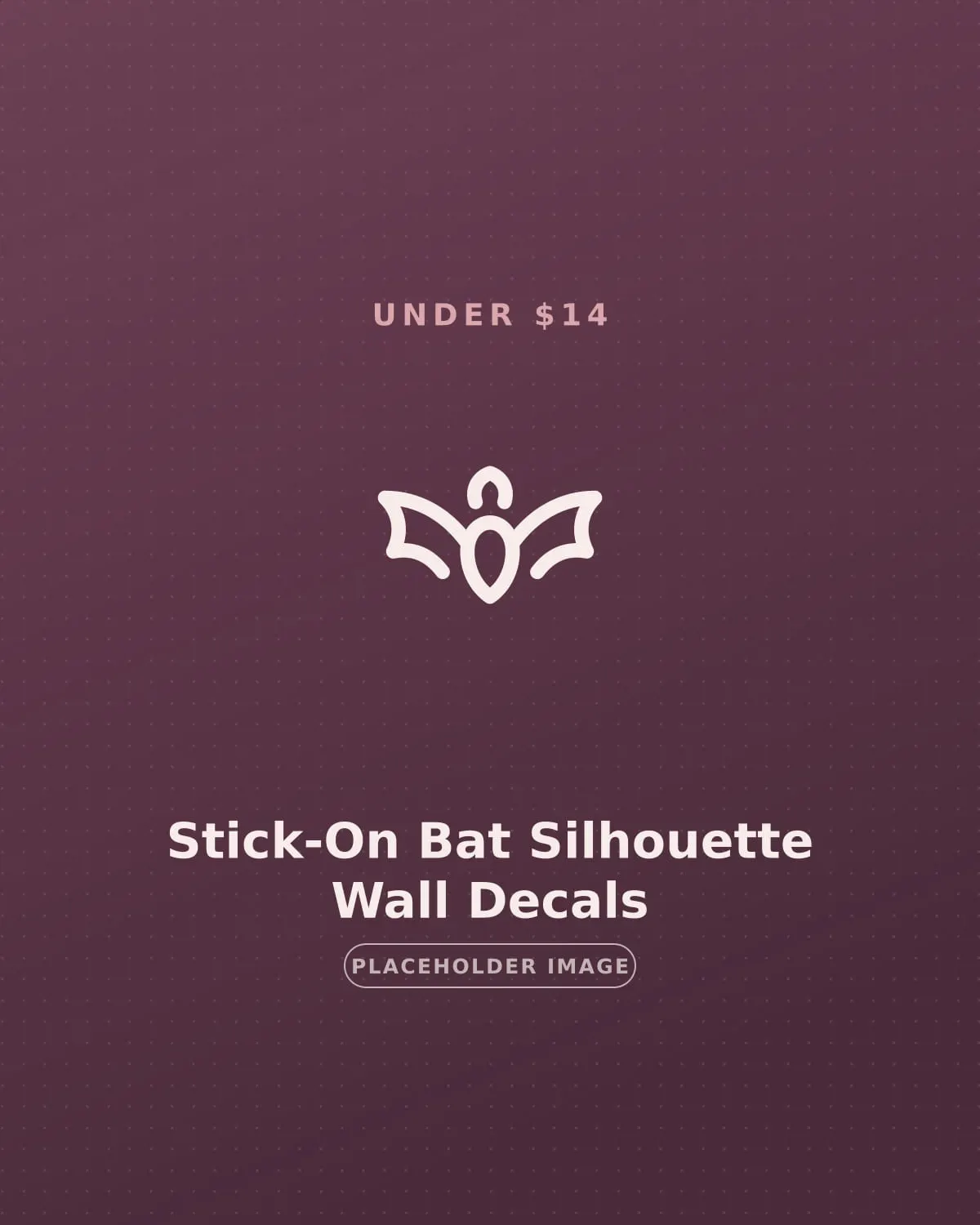 Black bat silhouette wall decals climbing a blank apartment wall, removable rental Halloween decor