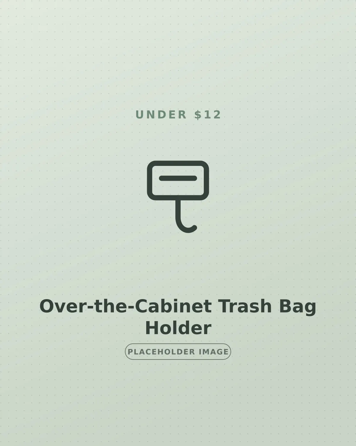 Over-the-cabinet-door trash bag holder inside a small rental kitchen sink cabinet