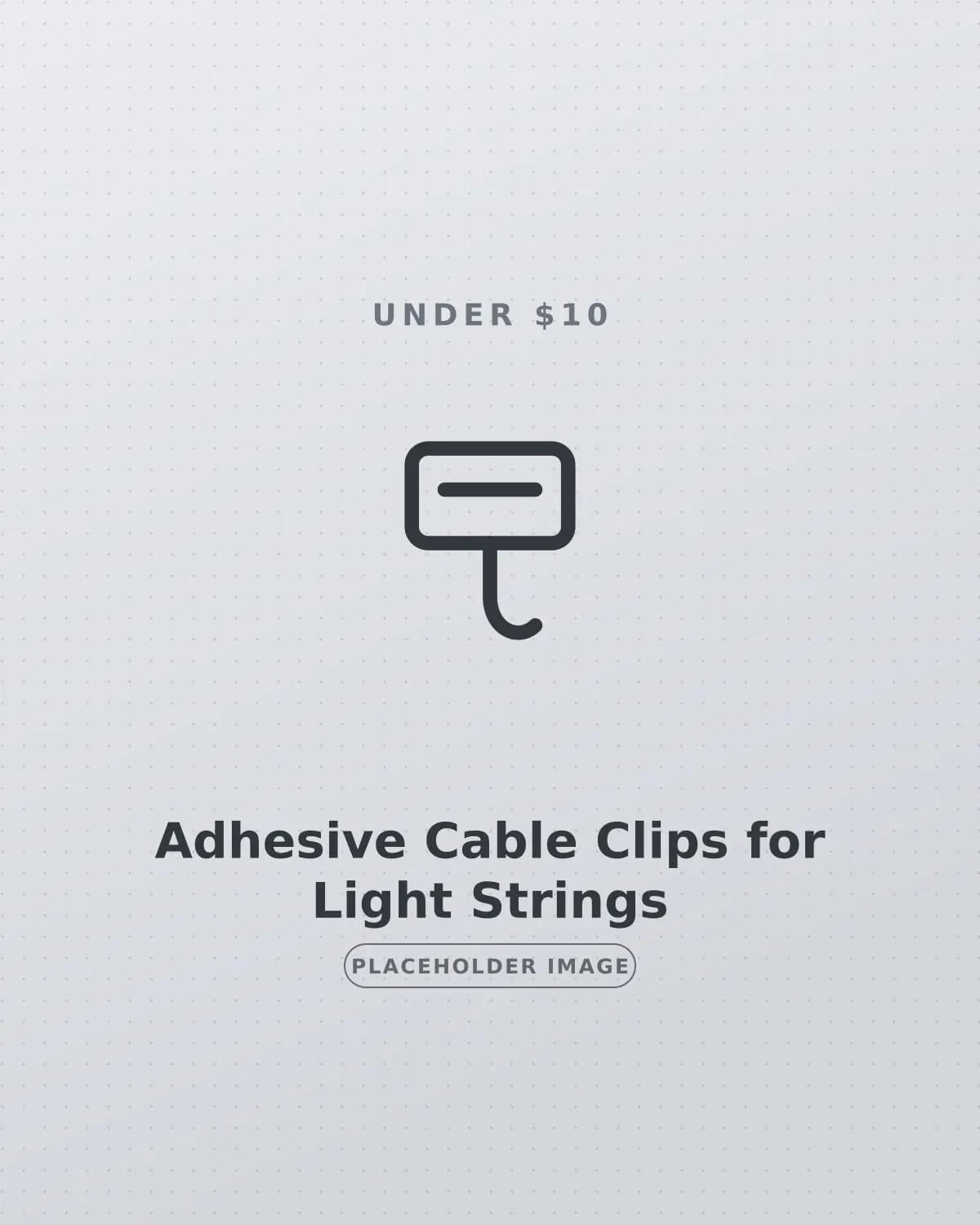 Small adhesive cable clips guiding a string of fairy lights along window trim in a rental