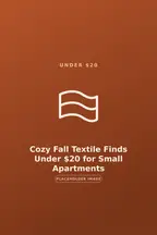 Cozy fall textiles for a small apartment — a chunky knit throw, rust pillow covers and a low-pile accent rug under $20