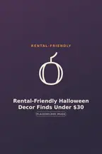 Rental-friendly Halloween decor for a small apartment — velvet pumpkins, flameless candles and a fall leaf garland under $30